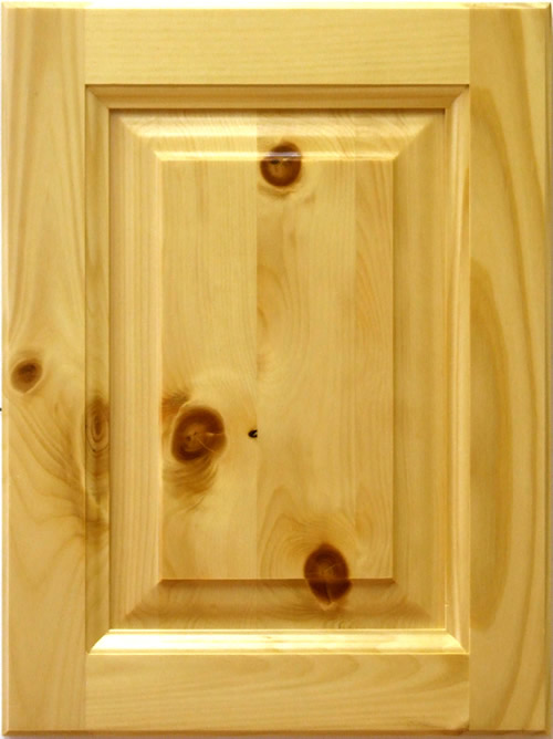 Tait cabinet door in knotty pine finished with lacquer